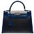 Hermès HERMES Kelly 32 Bag in Blue Canvas - 102529 - view 3