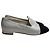 Timeless Bailarinas de cuero plateado con logo CC entrelazado de Chanel Plata