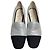 Timeless Bailarinas de cuero plateado con logo CC entrelazado de Chanel Plata - vista 2