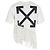 Off White Camiseta de algodón blanco de red asimétrica Off-white Crudo - vista 3