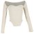 Khaite Maddy Top de Punto Off-Shoulder en Viscosa Marfil Blanco Crudo