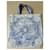 Borsa Tote Dior in cotone bianco e blu - vista 2