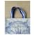 Borsa Tote Dior in cotone bianco e blu - vista 5