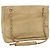 CHANEL Borsa a Spalla Matelassé con Catena in Pelle di Agnello Beige CC Auth bs22414