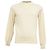 Saint Laurent Strickpullover aus cremefarbener Wolle Weiß Roh