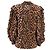 Camisa de seda marrón con estampado de leopardo Miu Miu - vista 3