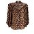 Camisa de seda marrón con estampado de leopardo Miu Miu - vista 6