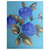 Foulard Yves Saint Laurent en soie bleu à fleurs  - vue 11