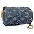 LOUIS VUITTON Monogram Denim Trousse Speedy Pouch Blue M95082 LV Auth 94097