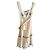 Autre Marque Abito Kalebob in seta beige con ricami floreali e pizzo