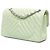 Chanel Verde Piccolo Classico Chevron in Pelle di Agnello Doppio Verde chiaro - vista 2