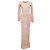 Abito maxi all'uncinetto Balmain in cotone marrone