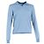 Autre Marque M. P. Pull en coton bleu à col ouvert texturé
