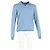 Autre Marque M. P. Pull en coton bleu à col ouvert texturé - vue 4