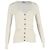 Moncler Knopf-Cardigan aus cremefarbener Wolle Weiß Roh