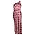 Autre Marque Vestido midi de seda satinada impressa com um ombro Saloni Rosa Vermelho