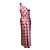Autre Marque Vestido midi de seda satinada impressa com um ombro Saloni Rosa Vermelho - vista 2
