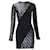 David Koma butterfly floral print mini dress Black Wool  ref.2063187