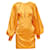 Autre Marque Acler silky keyhole draped puff sleeve mini dress Orange Polyester  ref.2063648