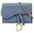 Dior Blue Nano Goatskin Saddle Chain Pouch Leather  ref.2064183