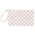 Pochete Neverfull Damier Azur Branco Louis Vuitton Azul Couro Lona  ref.2064311