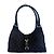 Borsa a mano Gucci Jackie in tela monogramma e pelle nera Nero