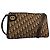 Bolsa de ombro em lona Trotter Christian Dior marrom Auth ep7344