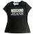 Camiseta Moschino Jean de algodón negro con logo Blanco