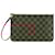 Pochete Neverfull Damier Ebene Marrom Louis Vuitton Lona Bezerro-como bezerro  ref.2066876