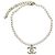 NUOVO COLLIER CHANEL LOGO CC 2024 IN PERLE E METALLO DORATO D'oro