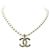 NUOVO COLLIER CHANEL LOGO CC 2024 IN PERLE E METALLO DORATO D'oro - vista 2