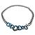COLLANA VINTAGE LANVIN CATENA E STRASS 85CM IN METALLO + SCATOLA Blu