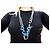 COLLANA VINTAGE LANVIN CATENA E STRASS 85CM IN METALLO + SCATOLA Blu - vista 7