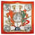 Hermès Hermes Carree90 Scarf Muffler NAPOLEON White Orange Silk  ref.2067793
