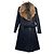 Abrigo Joseph de lana negra con cuello de piel de castor Negro