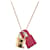 Hermès Hermes Kelly PM Necklace Pink Gold Leather Golden