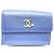 Billetera tri-fold de cuero Lucky Flower de Chanel Azul marino