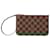 Pochete Neverfull Damier Ebene Marrom Louis Vuitton Couro Lona Bezerro-como bezerro  ref.2069907