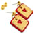 Hermès Hermes As de Coeur Swift Metal Gold Red Y Stamp Earrings Golden  - view 5