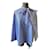 Camicia a righe Céline in cotone bianca e blu Bianco