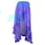 Autre Marque Caroline Constas Printed Ruffled Asymmetric Hem Adelle Midi Skirt in Blue Silk  ref.2070463