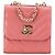 Cartera de Cadena Trendy CC Chanel Mini Chevron de Cuir de Cordero Rosa