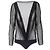 Semi-transparenter Body von Saint Laurent Schwarz