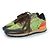 Sneaker in pizzo e suede Rockrunner di Valentino Garavani Verde Arancione