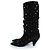 Botas arrugadas de ante rockstud Valentino Garavani Negro - vista 2