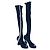 Stivali alti Chanel in seta blu navy e bianco