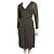Diane Von Furstenberg DvF Solenn Chiffon Wickelkleid mit Unterkleid Braun Mehrfarben