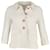 Timeless  Chanel Round Collar Single-Breasted Blazer in White Tweed Cotton Cream  ref.2074340