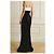 Autre Marque Trägerloses Maxikleid aus Samt und Satin schwarz - Ansicht 6