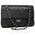 CHANEL Matelassé 25.5 Borsa a Doppio Faldone Catena Pelle di Agnello Nera Oro CC Auth PP249 Nero D'oro